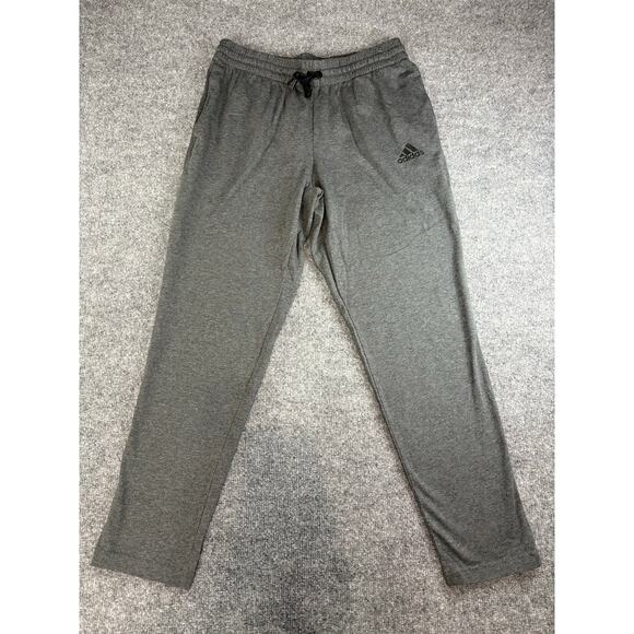 Adidas Men's Size L cotton blend tapered 3 -stripes track pant grey lightweight - Picture 1 of 9